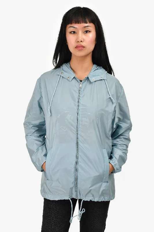 Miu Miu Blue/Green Nylon Windbreaker Size 38