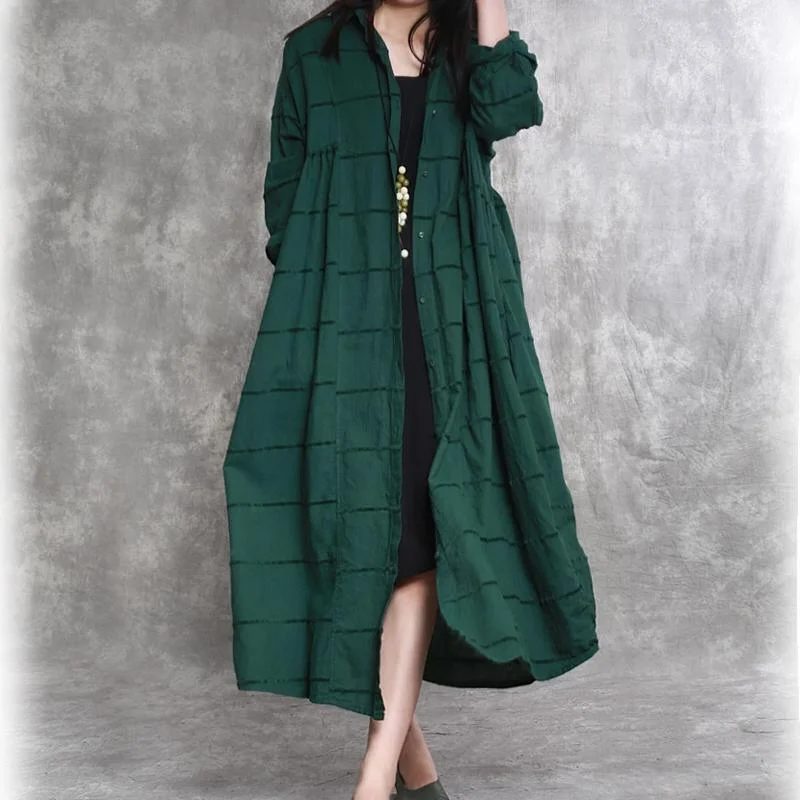 new green linen cardigans oversize patchwork elegant long coats