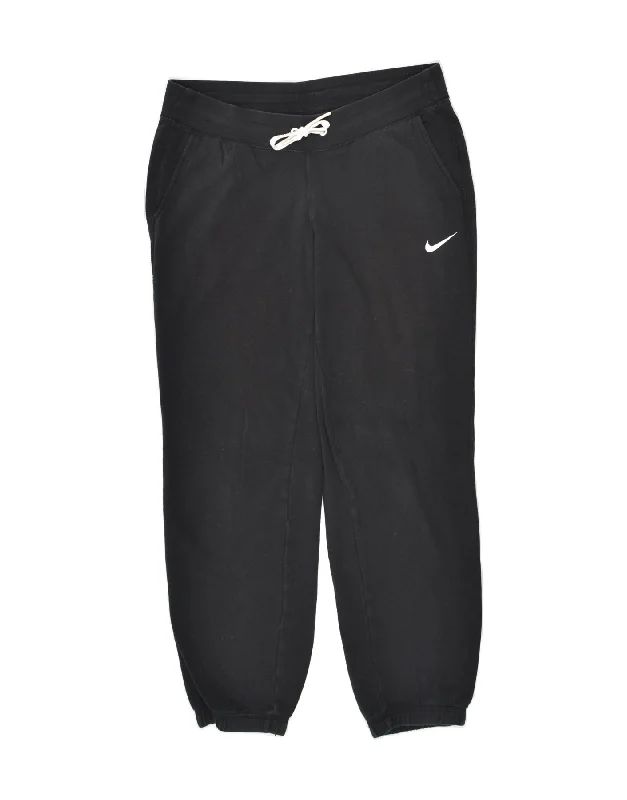 NIKE Womens Tracksuit Trousers Joggers Medium Black Cotton