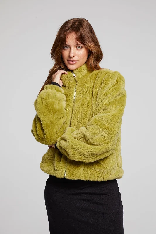 Puff Sleeve Green Olive Jacket