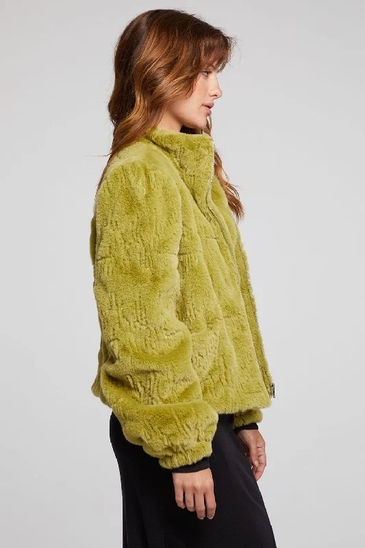 Puff Sleeve Green Olive Jacket