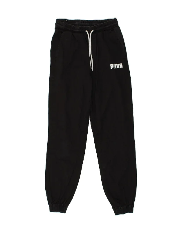 PUMA Womens Tracksuit Trousers Joggers UK 10 Small Black Cotton