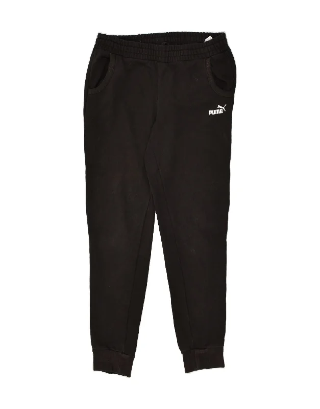 PUMA Womens Tracksuit Trousers Joggers UK 12 Medium  Black Cotton