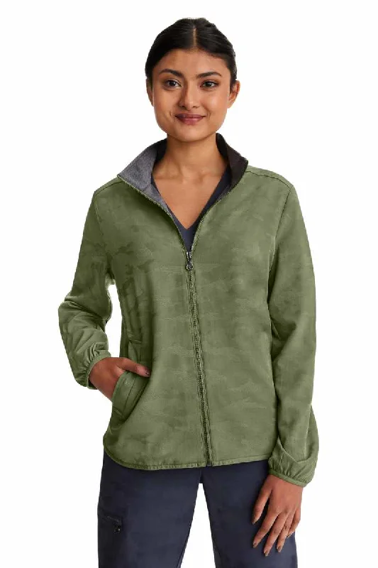 Purple Label Women's Destini Camo Scrub Jacket | Olive