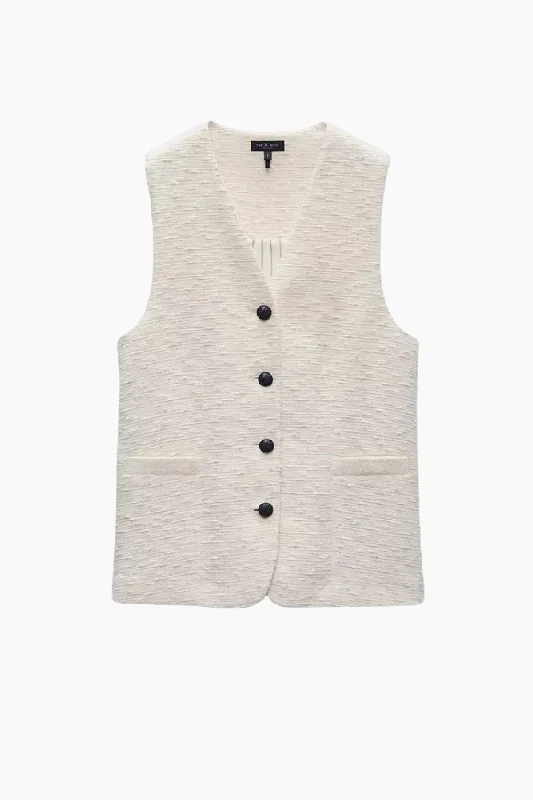 Rag & Bone Charlotte Italian Tweed Vest - Ivory