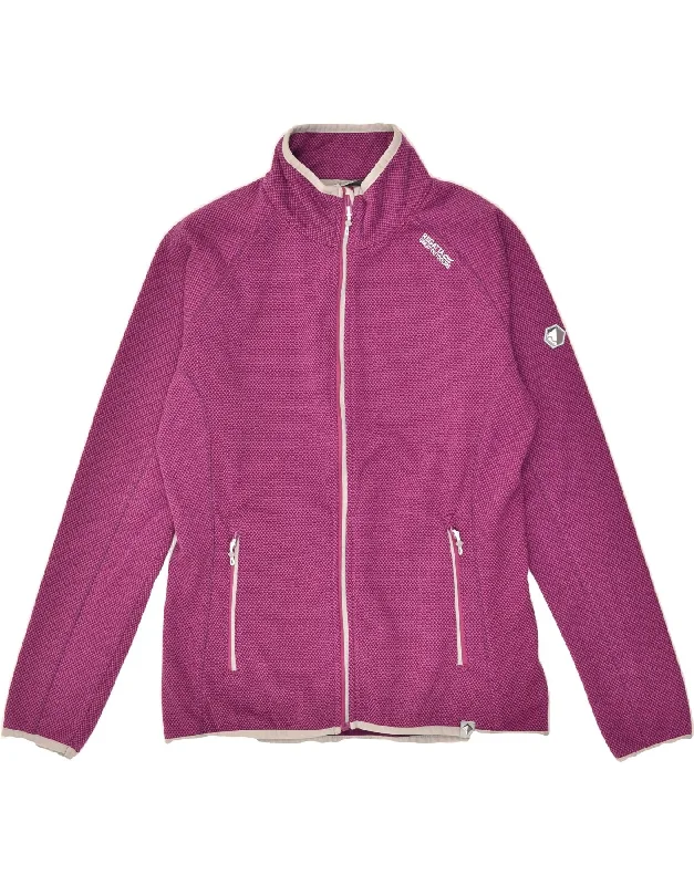 REGATTA Womens Tracksuit Top Jacket UK 14 Large  Purple Polyester