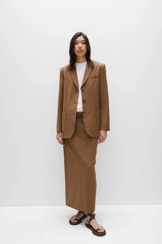 Tibi Tropical Wool Max Blazer - Toffee