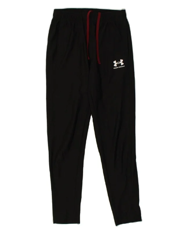 UNDER ARMOUR Womens Tracksuit Trousers UK 12 Medium Black Polyester