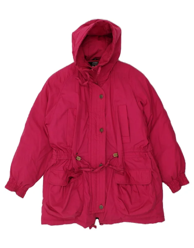 VINTAGE Womens Hooded Padded Coat UK 10 Small Pink Polyester