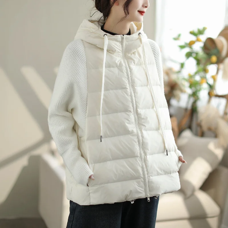 Women Casual Winter Hoodie Loose Down Coat