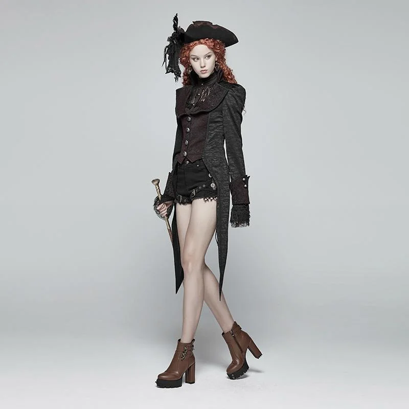 Women's Goth Vintage High-Low Tail Coat