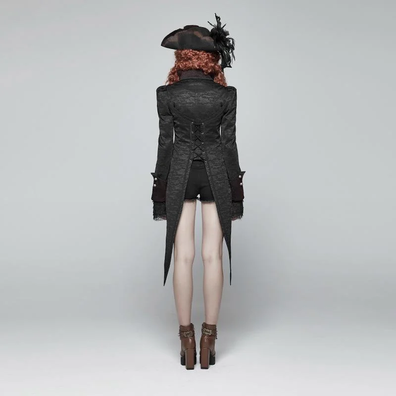 Women's Goth Vintage High-Low Tail Coat