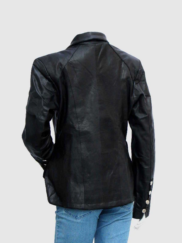 Black Military Leather Jacket