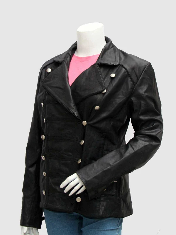 Black Military Leather Jacket