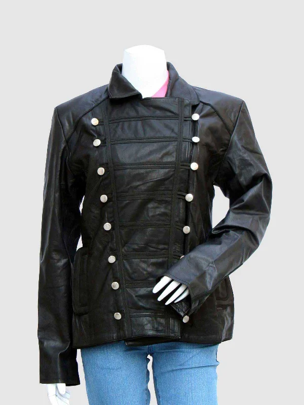 Black Military Leather Jacket