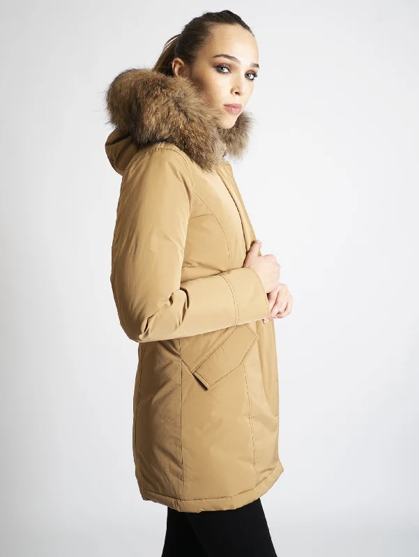 Giaccone Parka in Shape Memory Tabacco