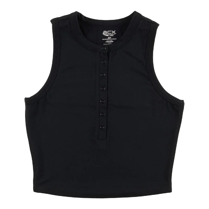 ACX Active Women's Balance Cropped Tank Top with Snaps