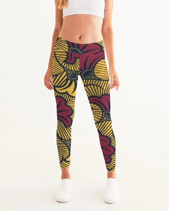 AKH African Fleurs Rouges Women's Yoga Pants