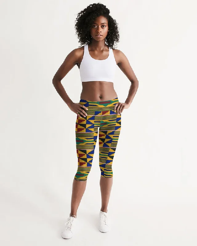 AKH African Kente Cloth Women's Mid-Rise Capri