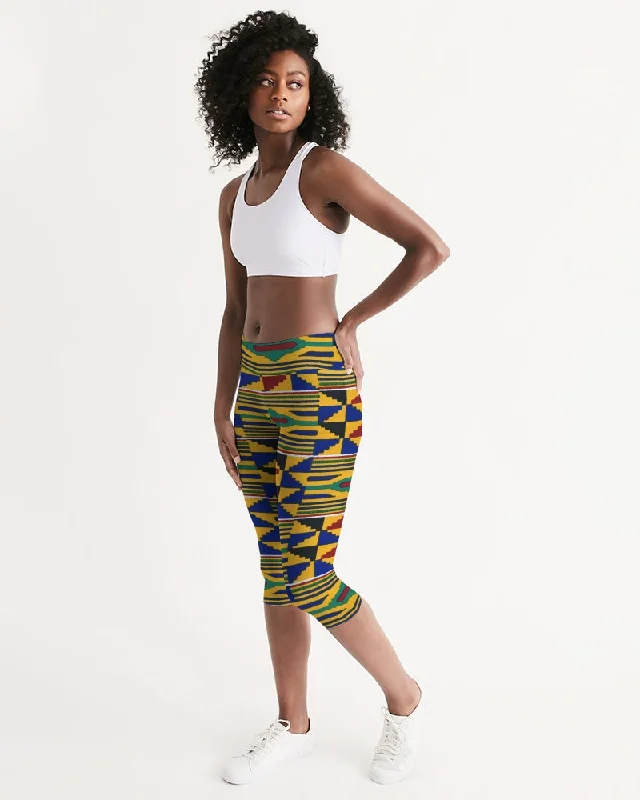 AKH African Kente Cloth Women's Mid-Rise Capri