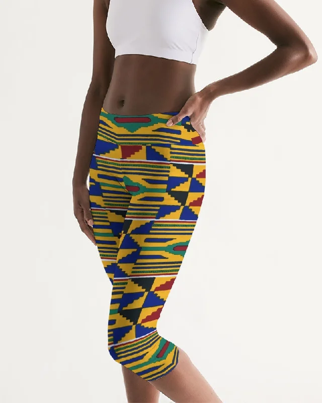 AKH African Kente Cloth Women's Mid-Rise Capri