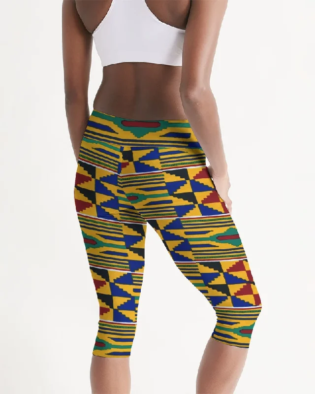 AKH African Kente Cloth Women's Mid-Rise Capri