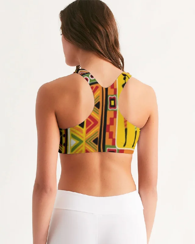 AKH African Mural Art Women's Seamless Sports Bra