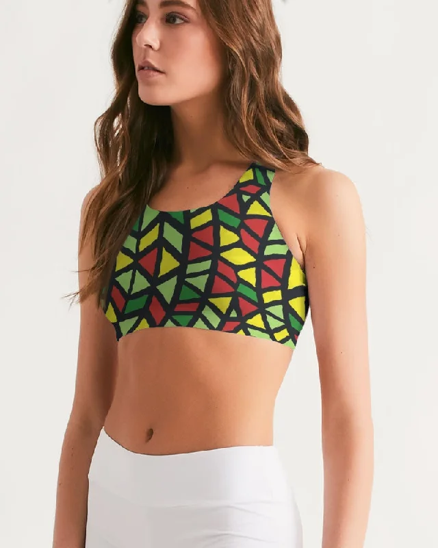 AKH African Symmetry Art Women's Seamless Sports Bra