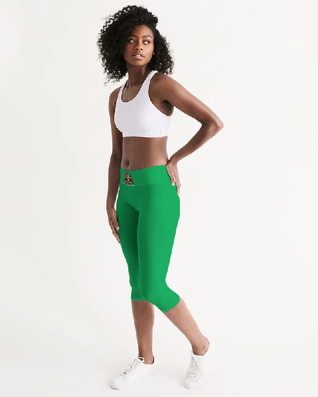 AKH Green Women's Mid-Rise Capri