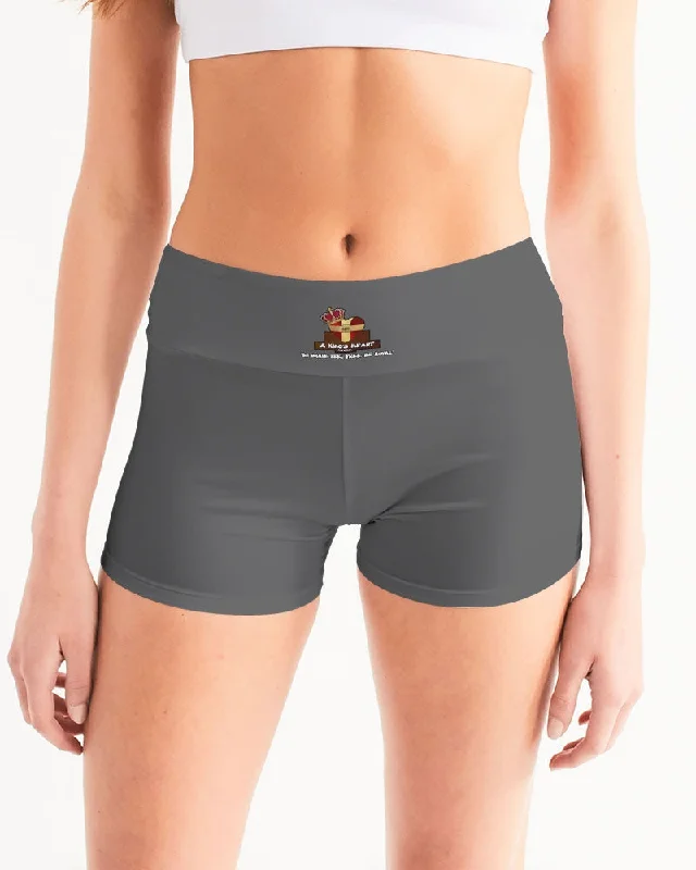 AKH Grey Women's Mid-Rise Yoga Shorts