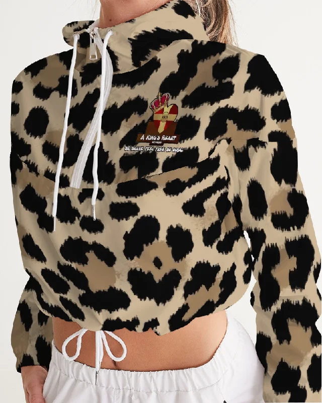 AKH Leopard Women's Cropped Windbreaker