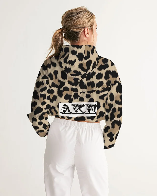 AKH Leopard Women's Cropped Windbreaker