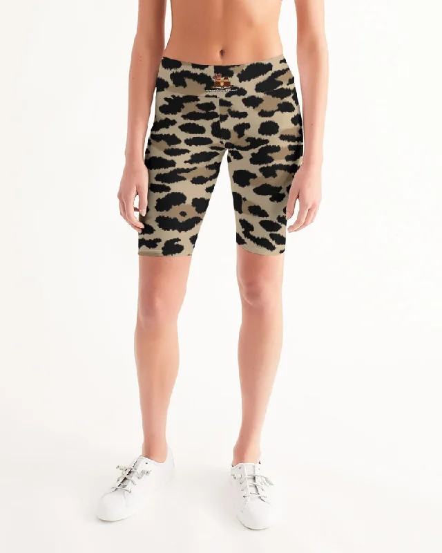 AKH Leopard Women's Mid-Rise Bike Shorts