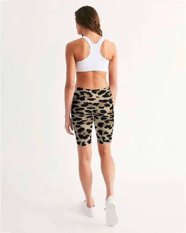 AKH Leopard Women's Mid-Rise Bike Shorts