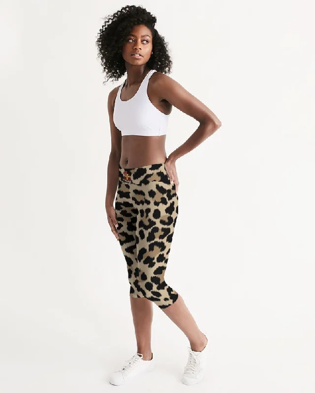 AKH Leopard Women's Mid-Rise Capri