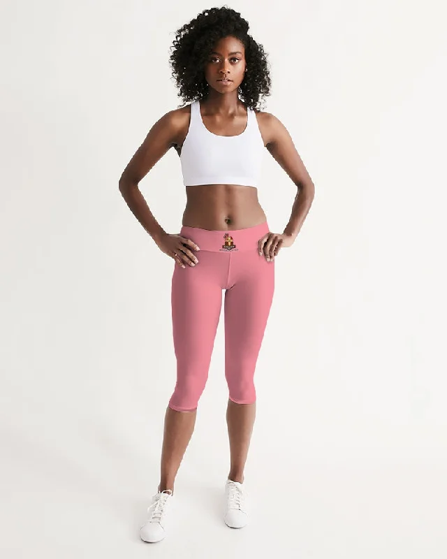 AKH Pink Women's Mid-Rise Capri