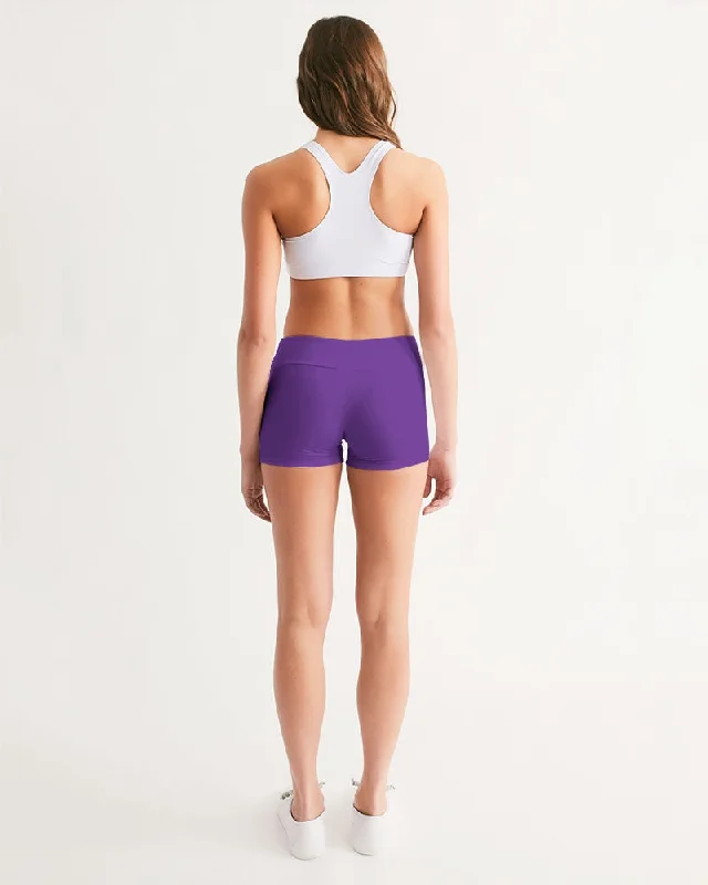 AKH Purple Women's Mid-Rise Yoga Shorts