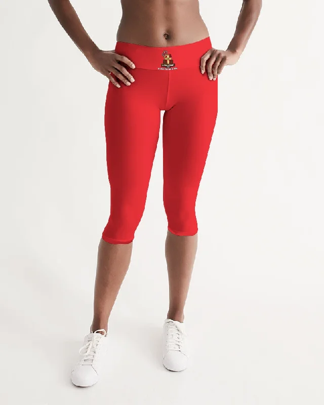 AKH Red Women's Mid-Rise Capri