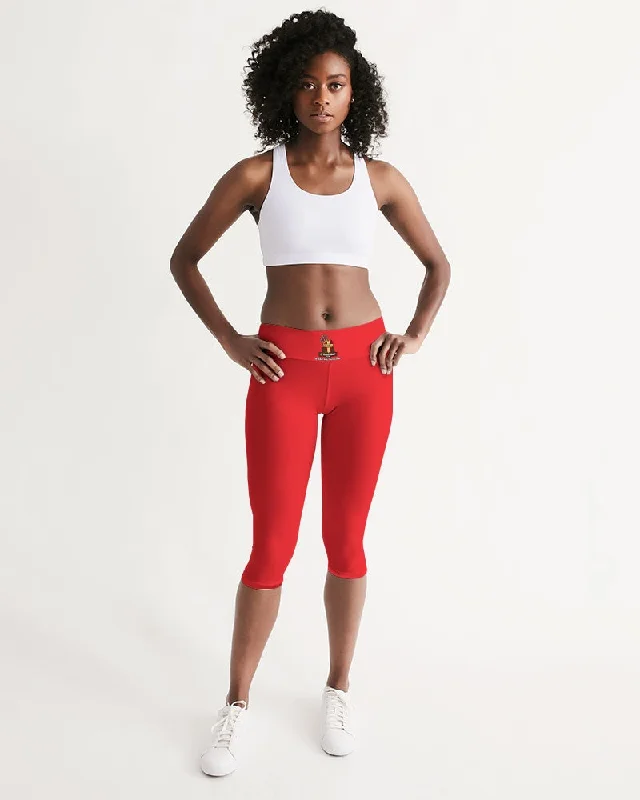 AKH Red Women's Mid-Rise Capri