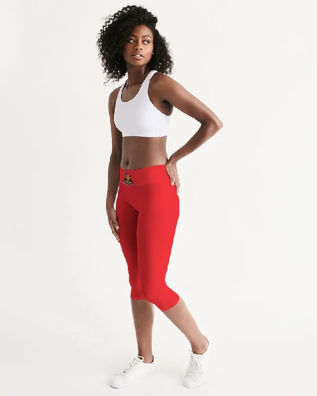 AKH Red Women's Mid-Rise Capri