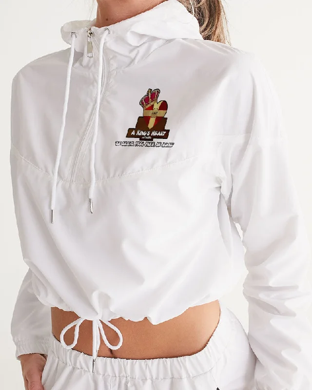 AKH White Women's Cropped Windbreaker