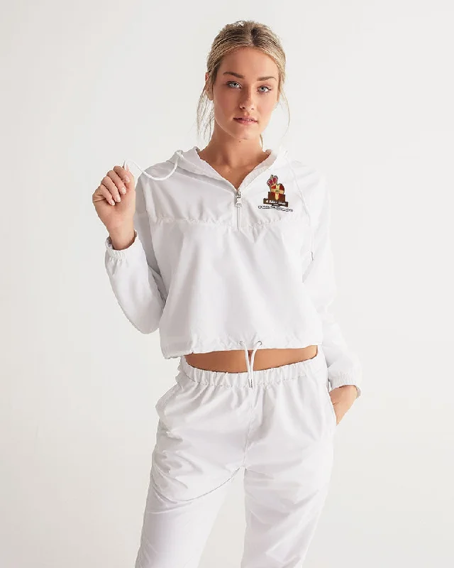 AKH White Women's Cropped Windbreaker