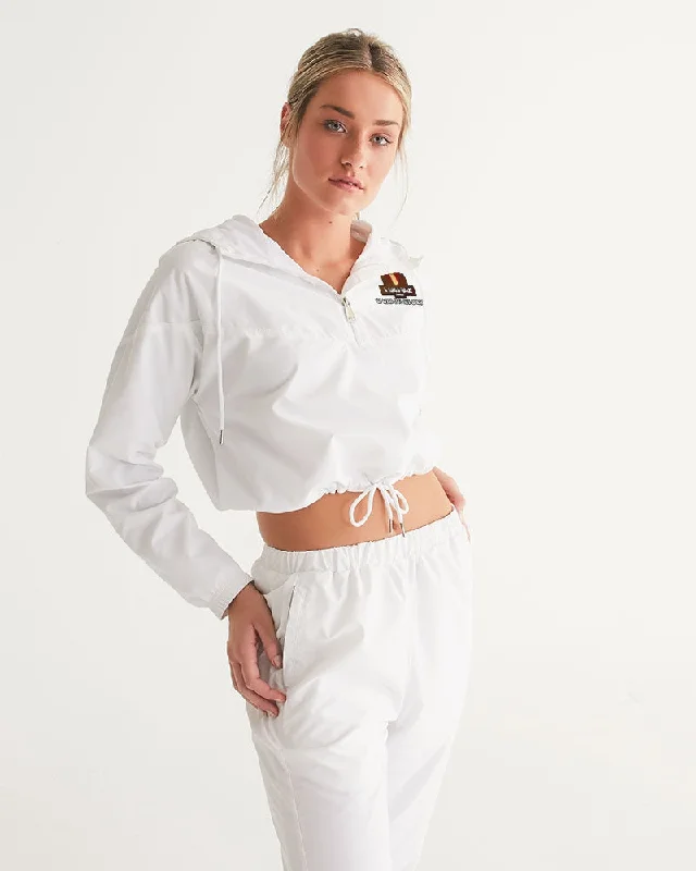 AKH White Women's Cropped Windbreaker