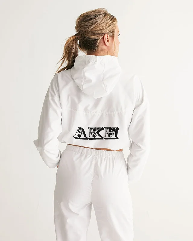 AKH White Women's Cropped Windbreaker