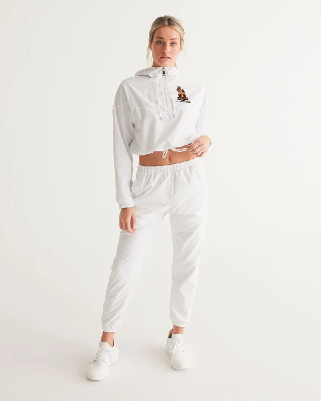 AKH White Women's Cropped Windbreaker