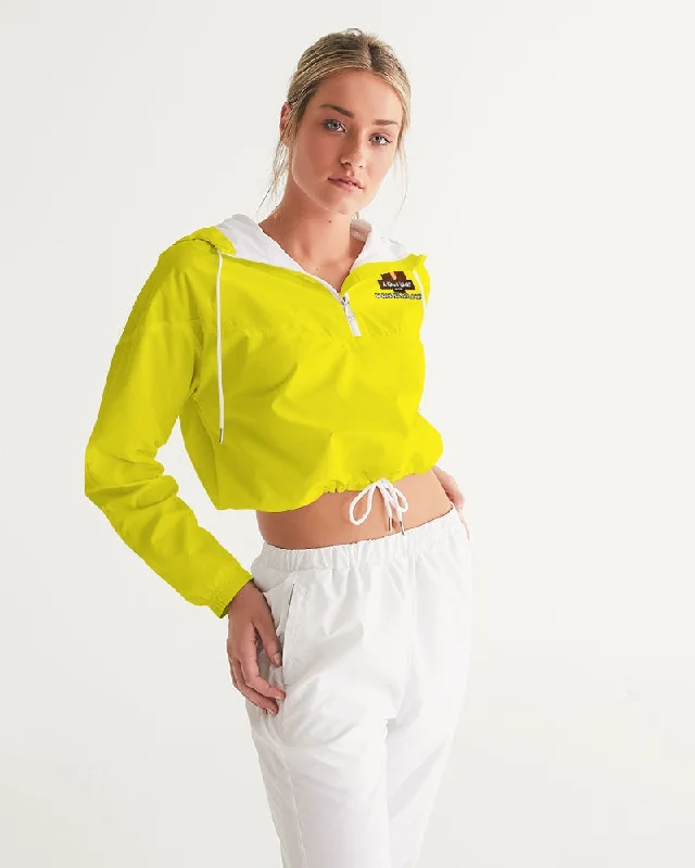 AKH Yellow & Black Women's Cropped Windbreaker