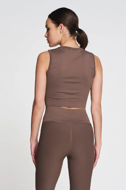 Julia Soft Stretch Sleeveles top - Taupe