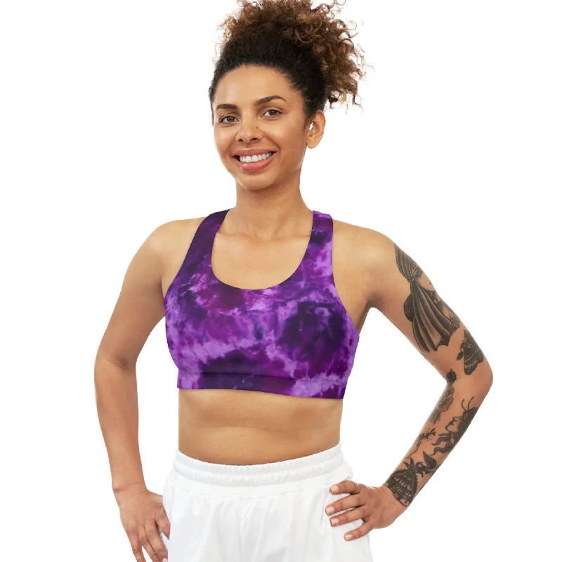 Seamless Sports Bra - Purple Tie-Dye