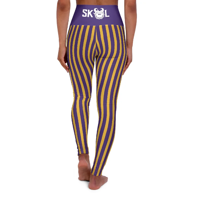 High Waisted Yoga Leggings - Stripes