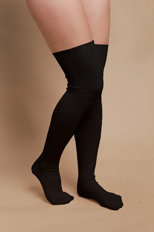 Latex-Free 100% Organic Cotton Thigh-High Socks